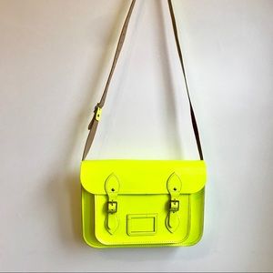 Fluorescent yellow Cambridge Satchel bag